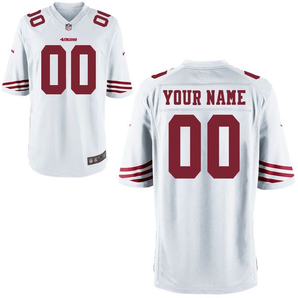 Youth San Francisco 49ers Custom White Game NFL Jersey->customized nfl jersey->Custom Jersey
